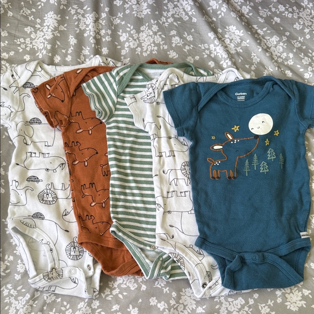 Carter's Baby Bodysuit Set - Dinosaur and Forest Prints